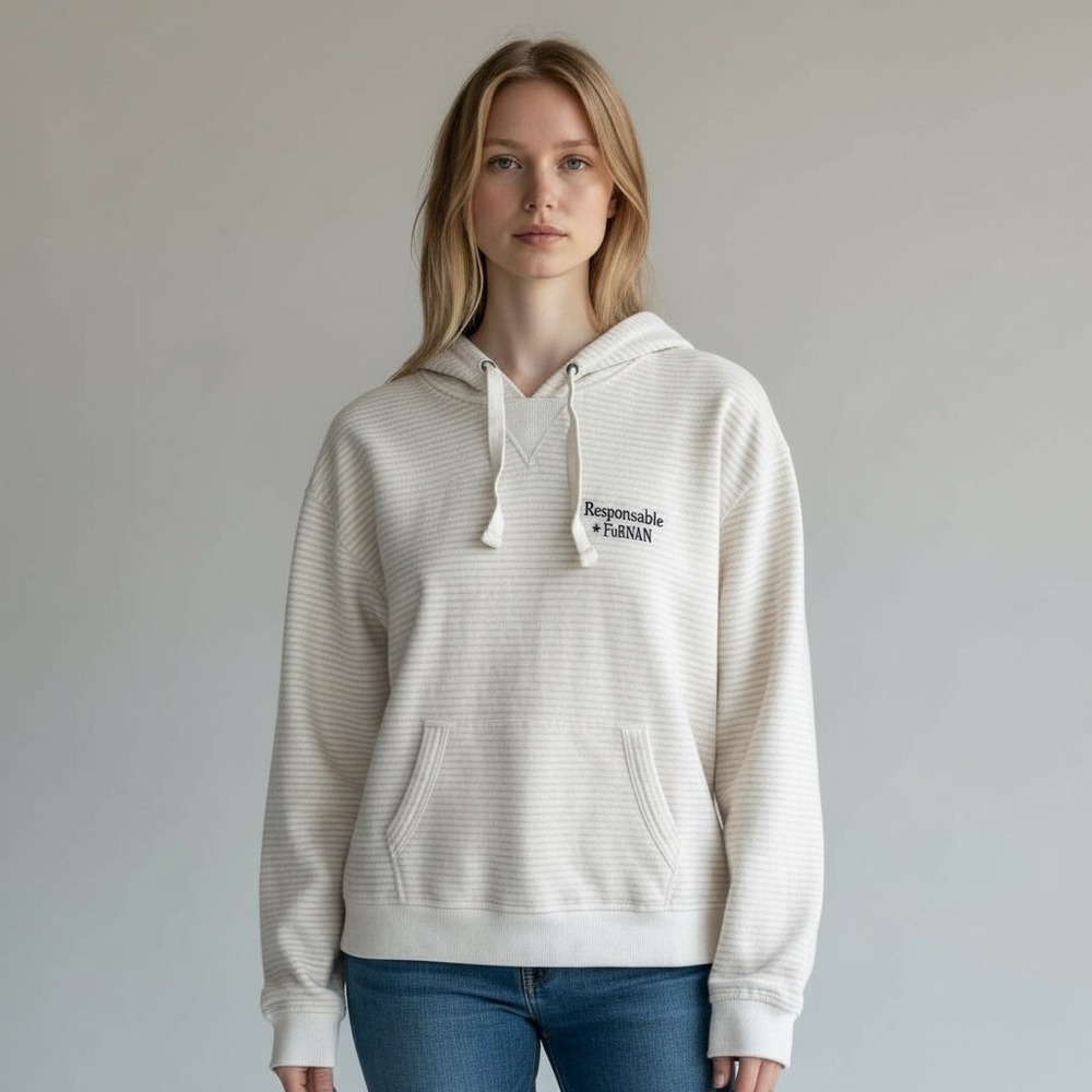 Abercrombie Fitch Striped Hoodie Pullover Casual Athleisure Women's Size M - Picture 1 of 13